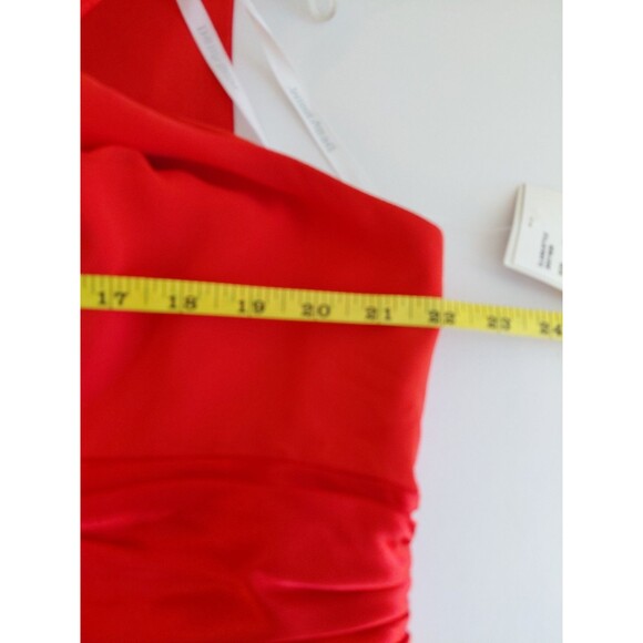 NWT David Bridal's Size 20 Poppy Red Satiny and Chiffon Overlay Maxi Dress - Picture 6 of 8